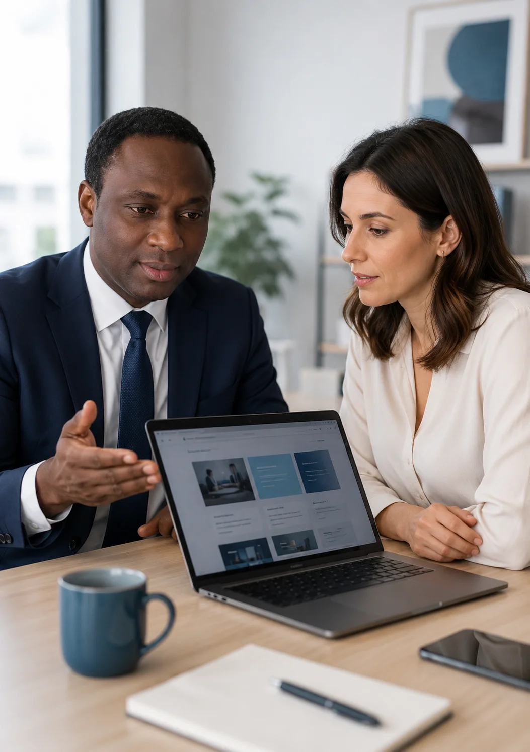 client discussing a website or digital platform project