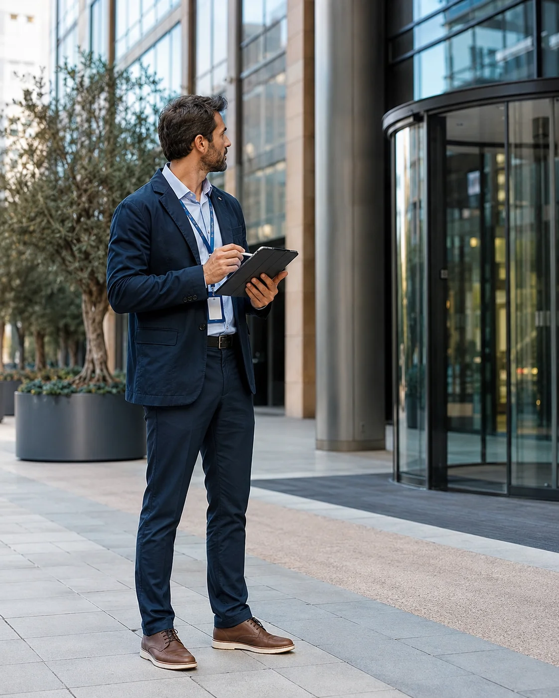 Field research professional conducting a location verification assignment